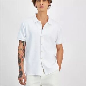 Calvin Klein Men's White Casual Button Down Shirt